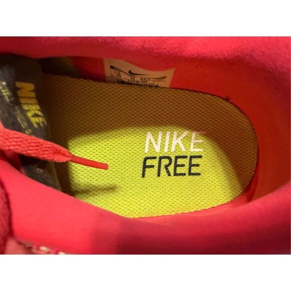 Nike Men's Size 15 Free Running Shoes Neon Coral Pink Red Athletic Bright Vivid - Picture 11 of 12